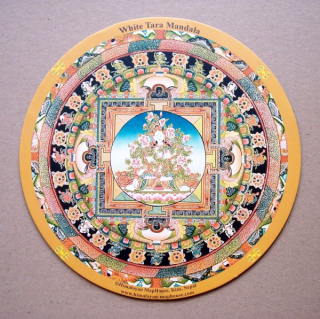 Bílá Tara mandala - podložka pod myš