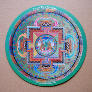 Zelená Tara mandala - podložka pod myš